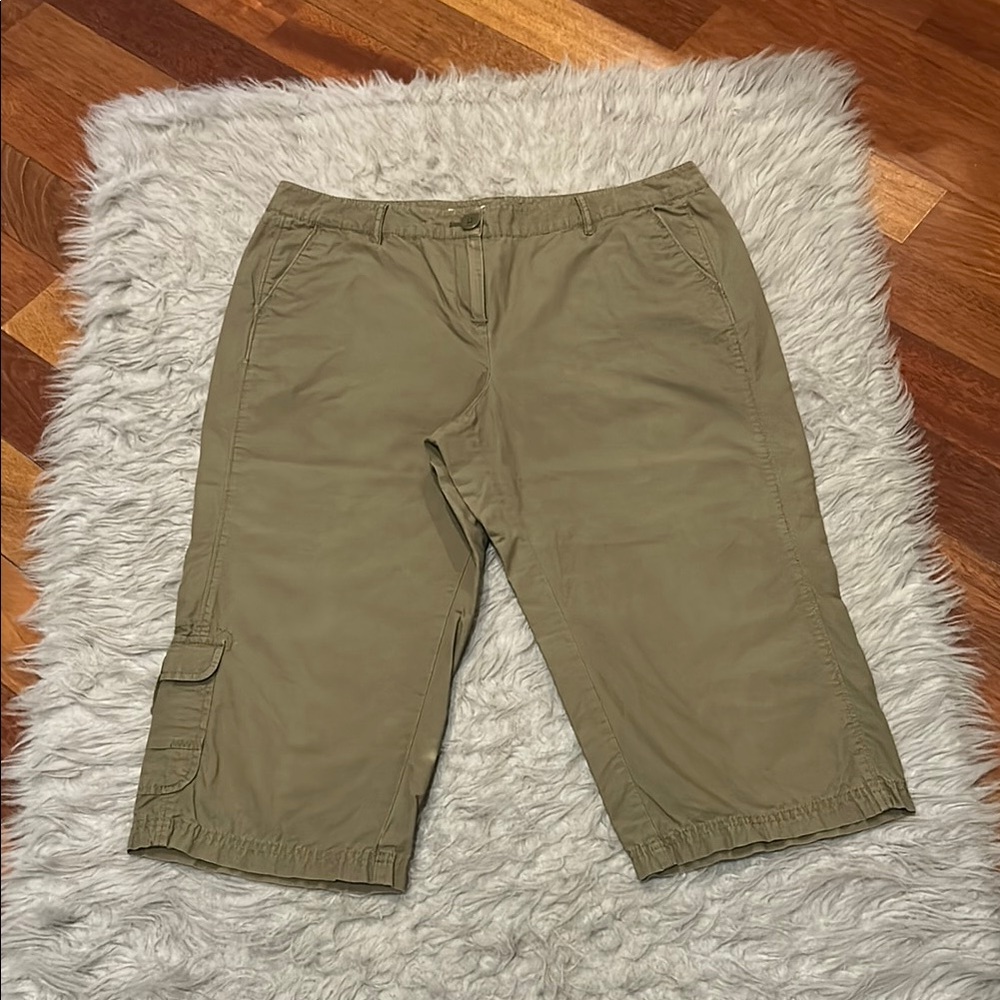 J. Jill Olive Green Cropped Cargo Pants
